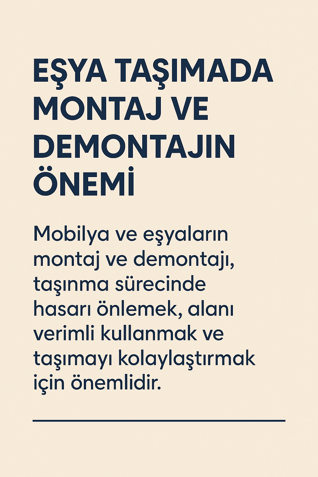 Eşya Taşımada Montaj ve Demontajın Önemi